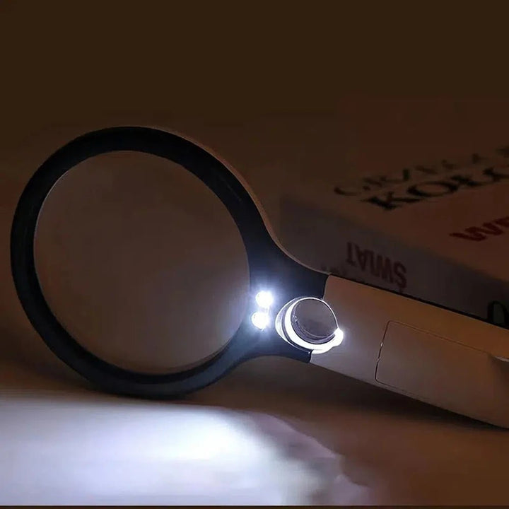 Hochpräzisionslupe mit 45x Vergrößerung und LED-Licht, perfekt für feine Elektronikarbeiten, Modellbau und Handarbeit.