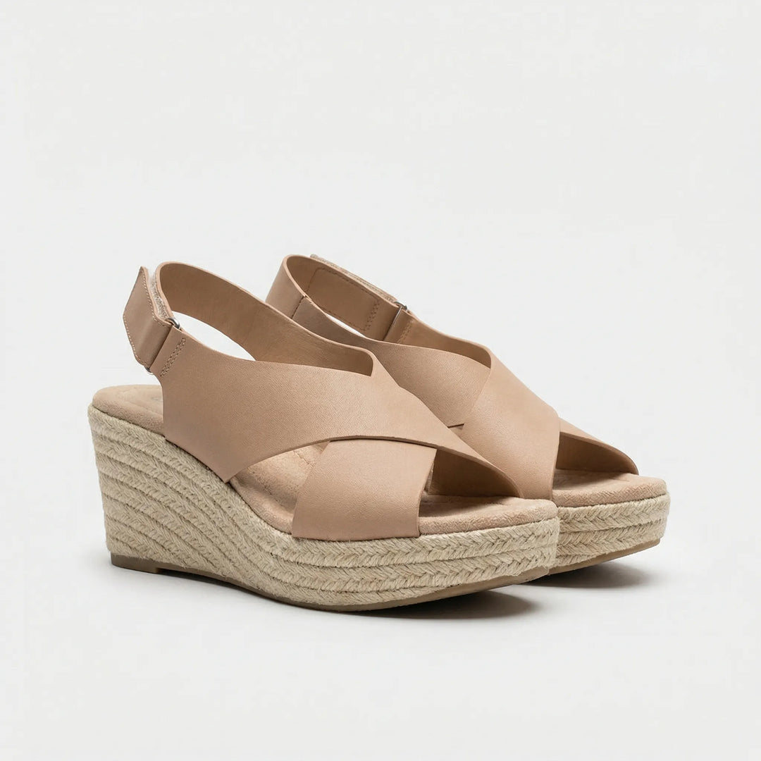 Elegante Damen Keilabsatz Riemensandale mit gepolsterter Sohle, ideal für Freizeit & Urlaub. Bequeme Sommerschuhe.