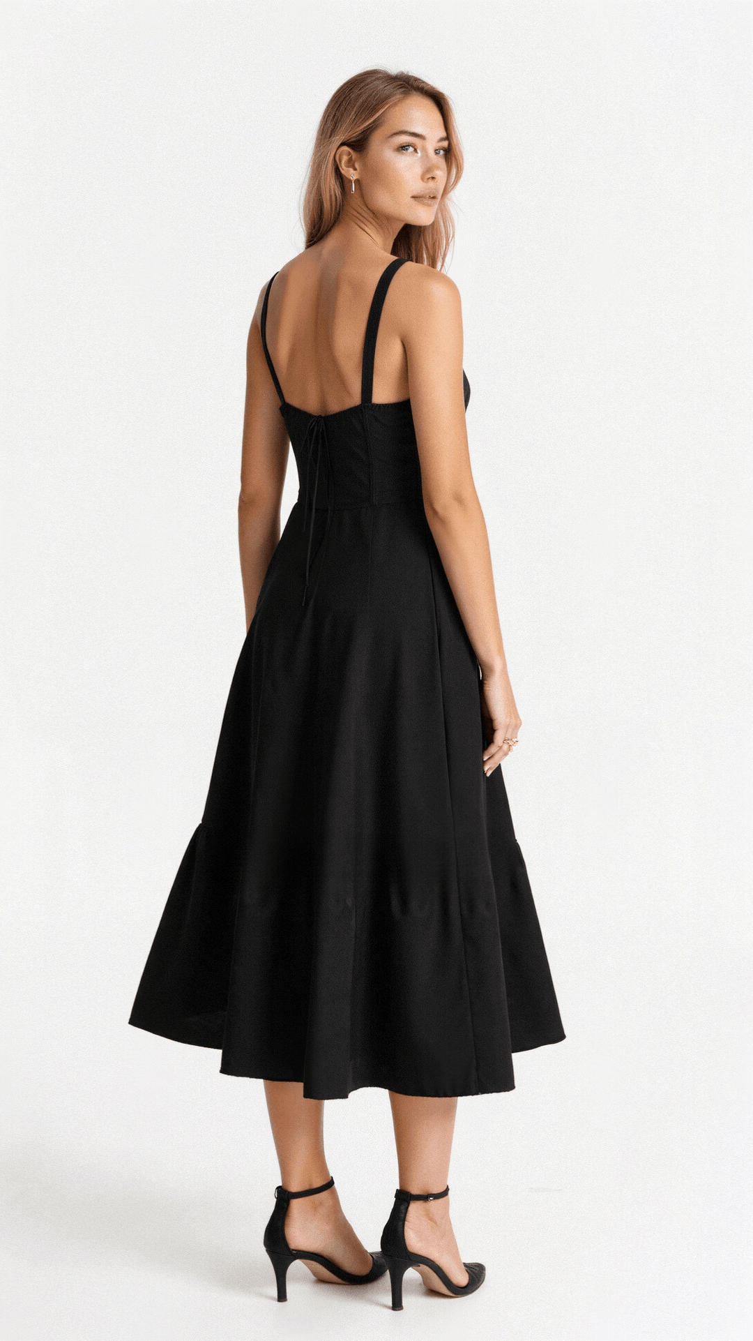 Festliches Midikleid für Damen, mit Korsett-Design, als stilvolles Abendkleid oder Anlasskleid.