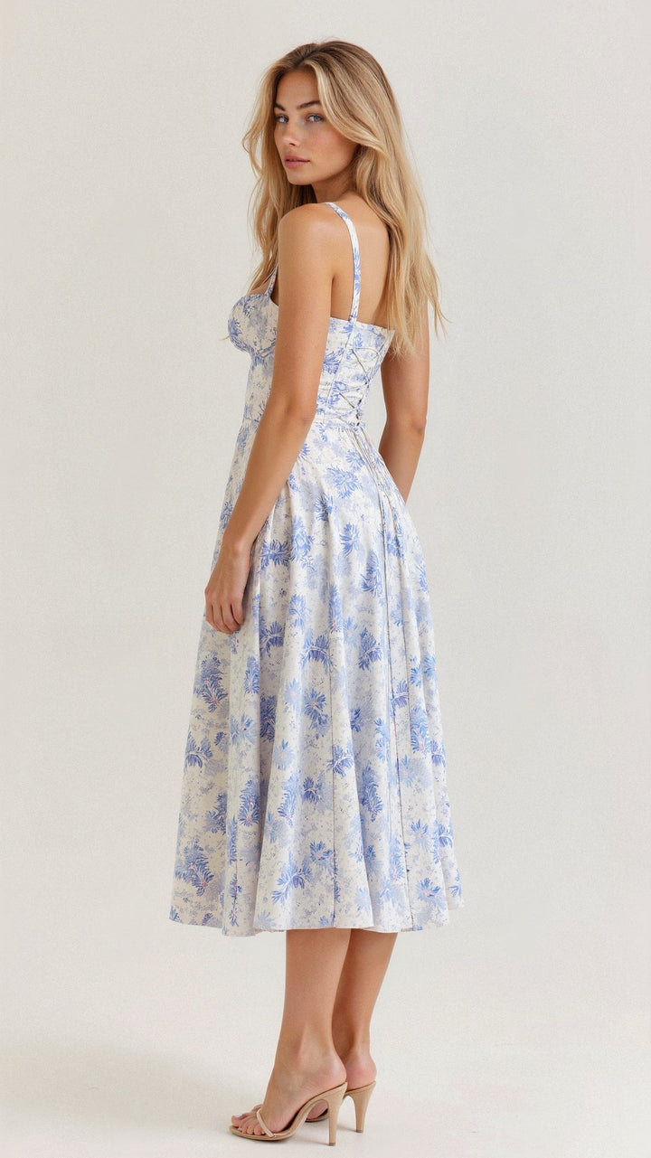 Formschönes Damen Midikleid, Korsettkleid, perfekt für elegante Events und Abendveranstaltungen.
