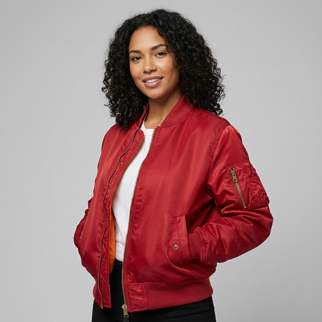 Damen Bomberjacke, elegant & sportlich, ideal als Übergangsjacke für Frühling & Herbst. Stilvolles Alltagsoutfit.