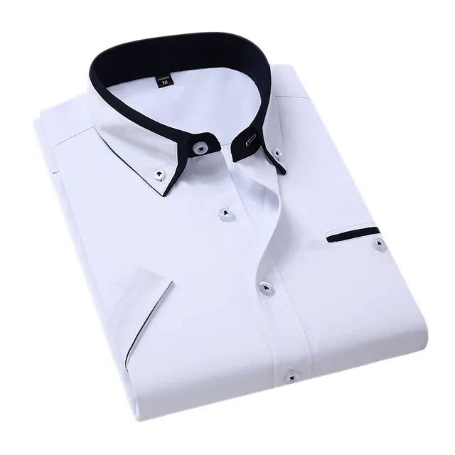 Elegantes Freizeithemd Herren mit kurzen Ärmeln & Kentkragen, bequem & stilvoll.