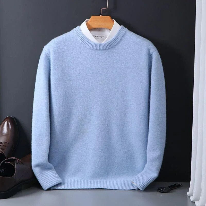 Moderner Herren Rundhals-Pullover, locker geschnitten, perfekt für Casual Looks im Herbst & Winter.