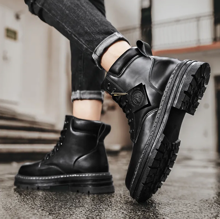 Robuste, wasserabweisende Männer Schnürstiefeletten. Bequeme Herren Boots mit Fußgewölbestütze & rutschfester Sohle.