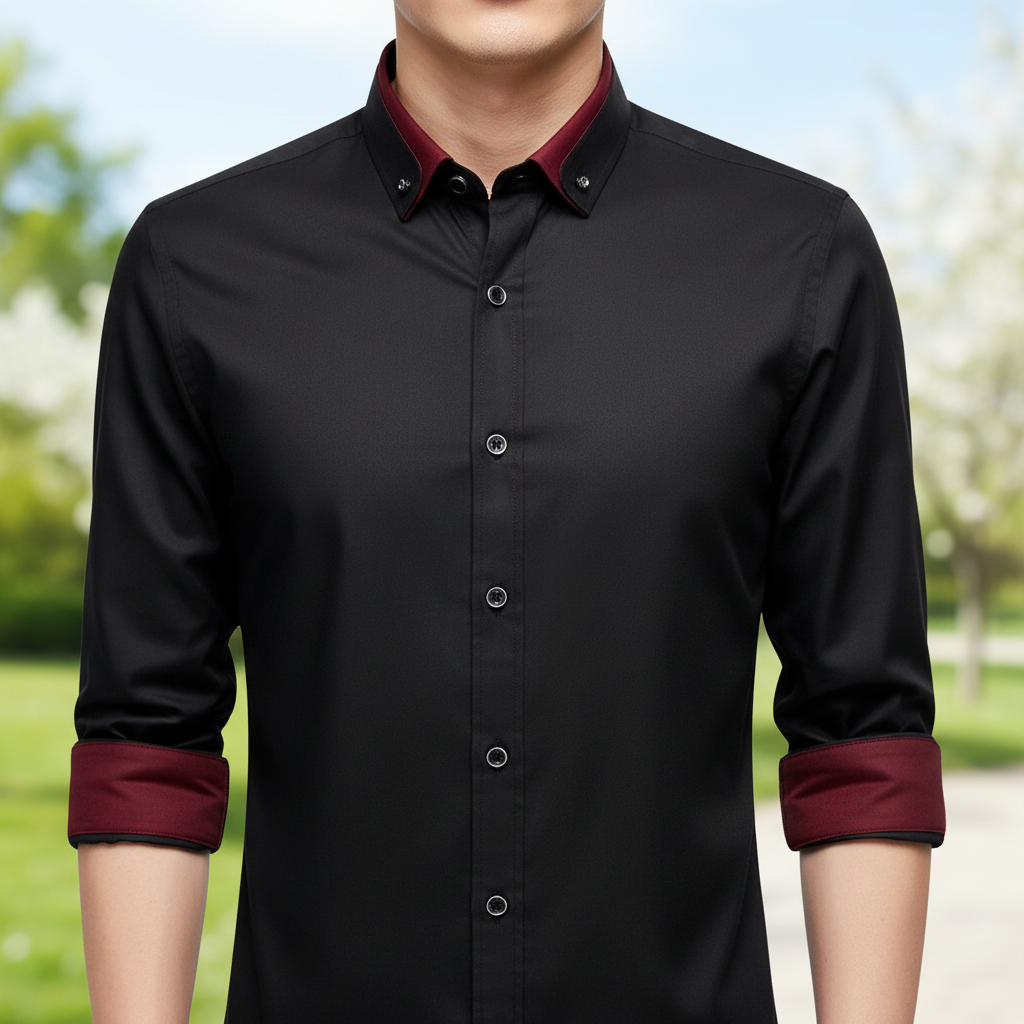 Herren Langarmhemd Simon mit elegantem Kragen, perfekt für Business & Freizeit.