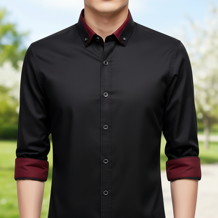 Herren Langarmhemd Simon mit elegantem Kragen, perfekt für Business & Freizeit.