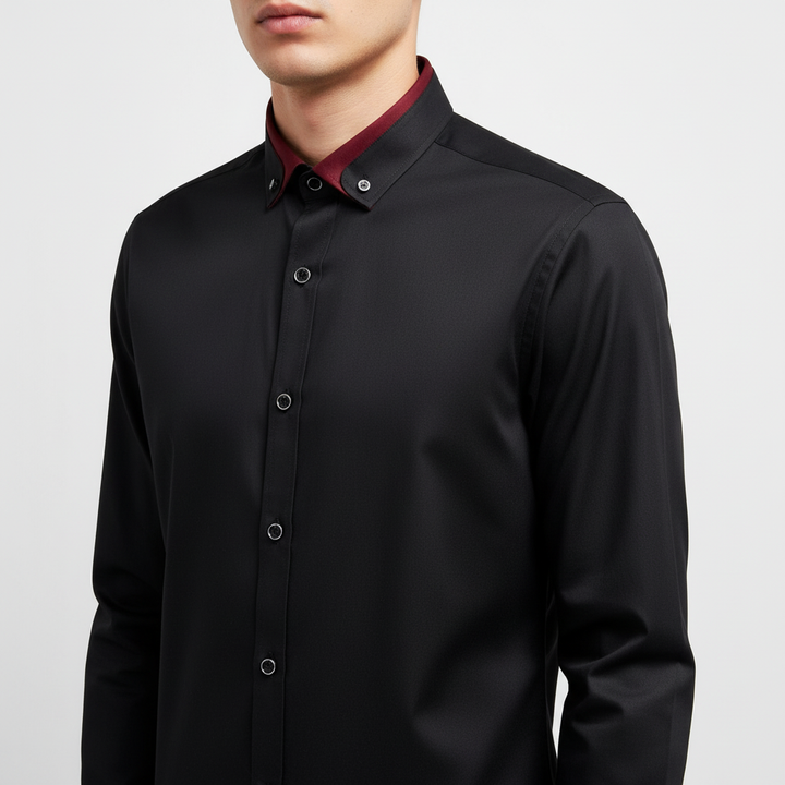Komfortables Herren Langarmhemd Simon mit elegantem Kragen. Ideal für Business, Freizeit & Eleganz.