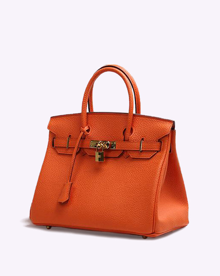 Vielseitige Damen Lederhandtasche mit Schloss, für Alltag, Büro & besondere Anlässe.