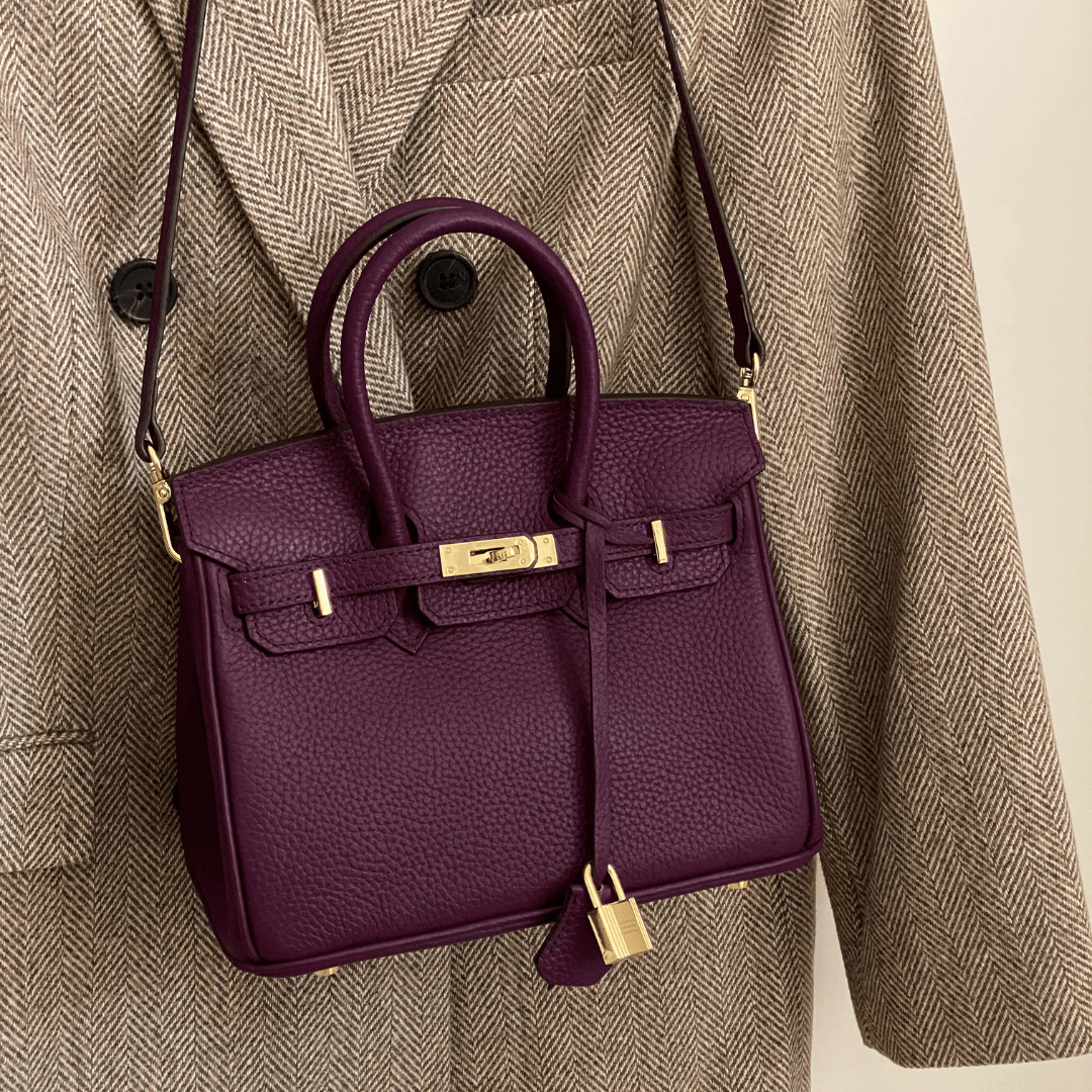 Geräumige Damenhandtasche aus Leder mit sicherem Schloss, viele Fächer für Organisation.