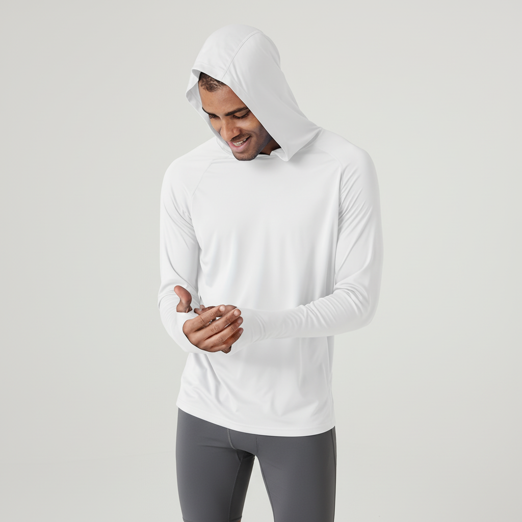 Herren UV Schutz Hoodie SunveilPro im Alltag, bequem & stylisch, bietet effektiven Sonnenschutz für Freizeit.