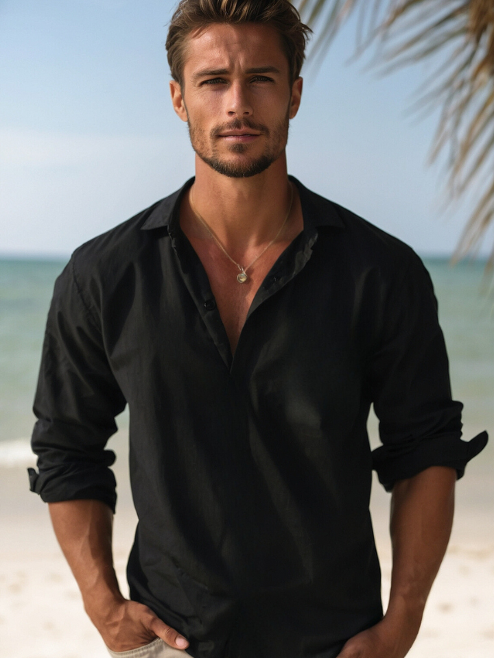 Herren Sommerhemd mit Knopfleiste, leicht & elegant für warme Tage, ideal für Freizeit & Urlaub.