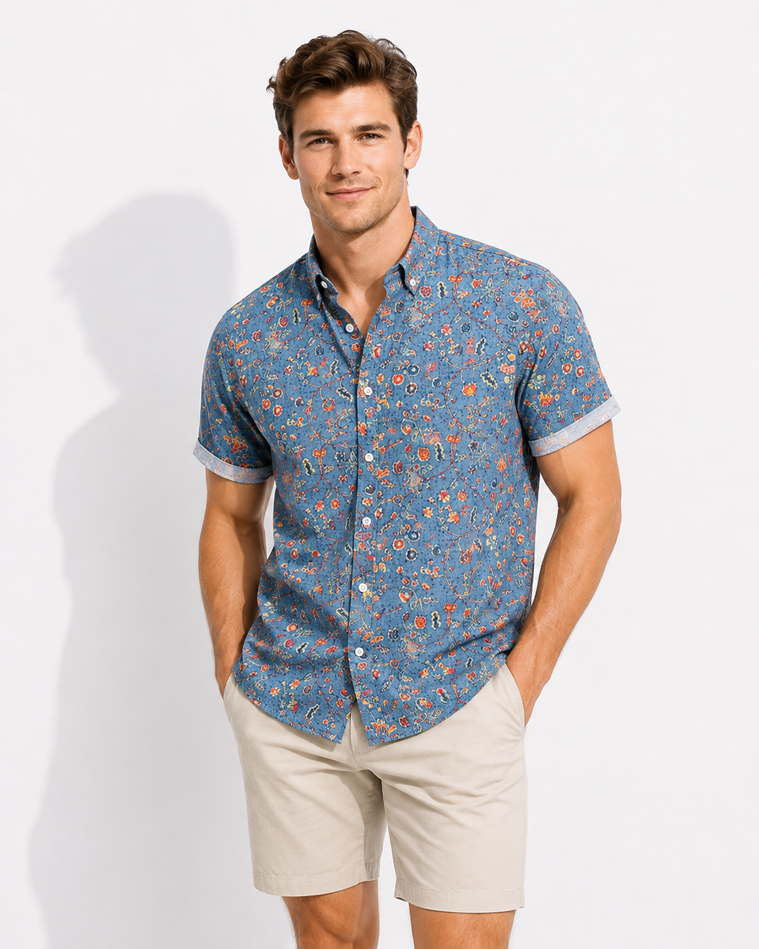 Stilvolles Herren Freizeit Hemd für den Sommer, lässig und komfortabel, perfekt für die warme Jahreszeit.