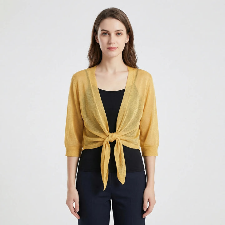 Glitzernder Damen Cardigan Kristi, transparenter Shrug, modisch und bequem für Partys.