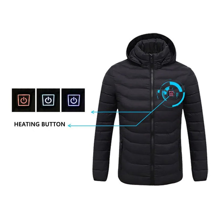 Robuster Herren Heizmantel mit intelligentem Thermostat, warm und funktionell.