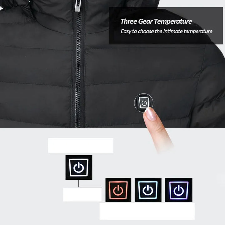 Stylische Herren Winterjacke mit Heizfunktion; ideal für Outdoor und Alltag.