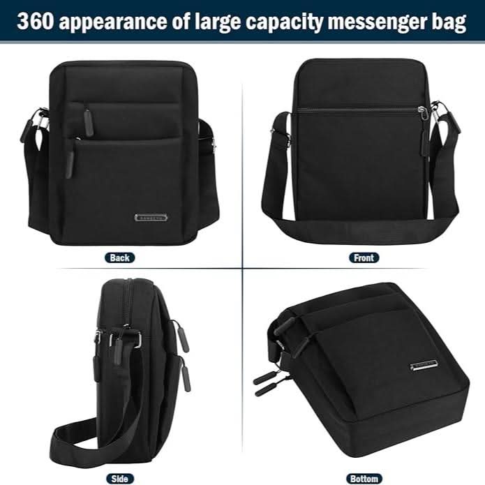 Praktische Herrentasche in Schwarz, wasserabweisend & strapazierfähig. Ideal als Umhängetasche für jeden Tag.