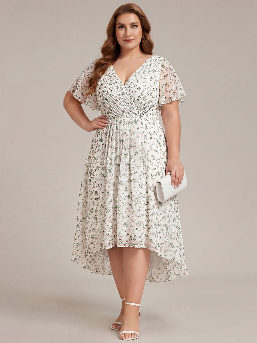 Modernes Vokuhila Cocktailkleid für Damen, A-Linie, Empire-Taille, für Sommer-Events.