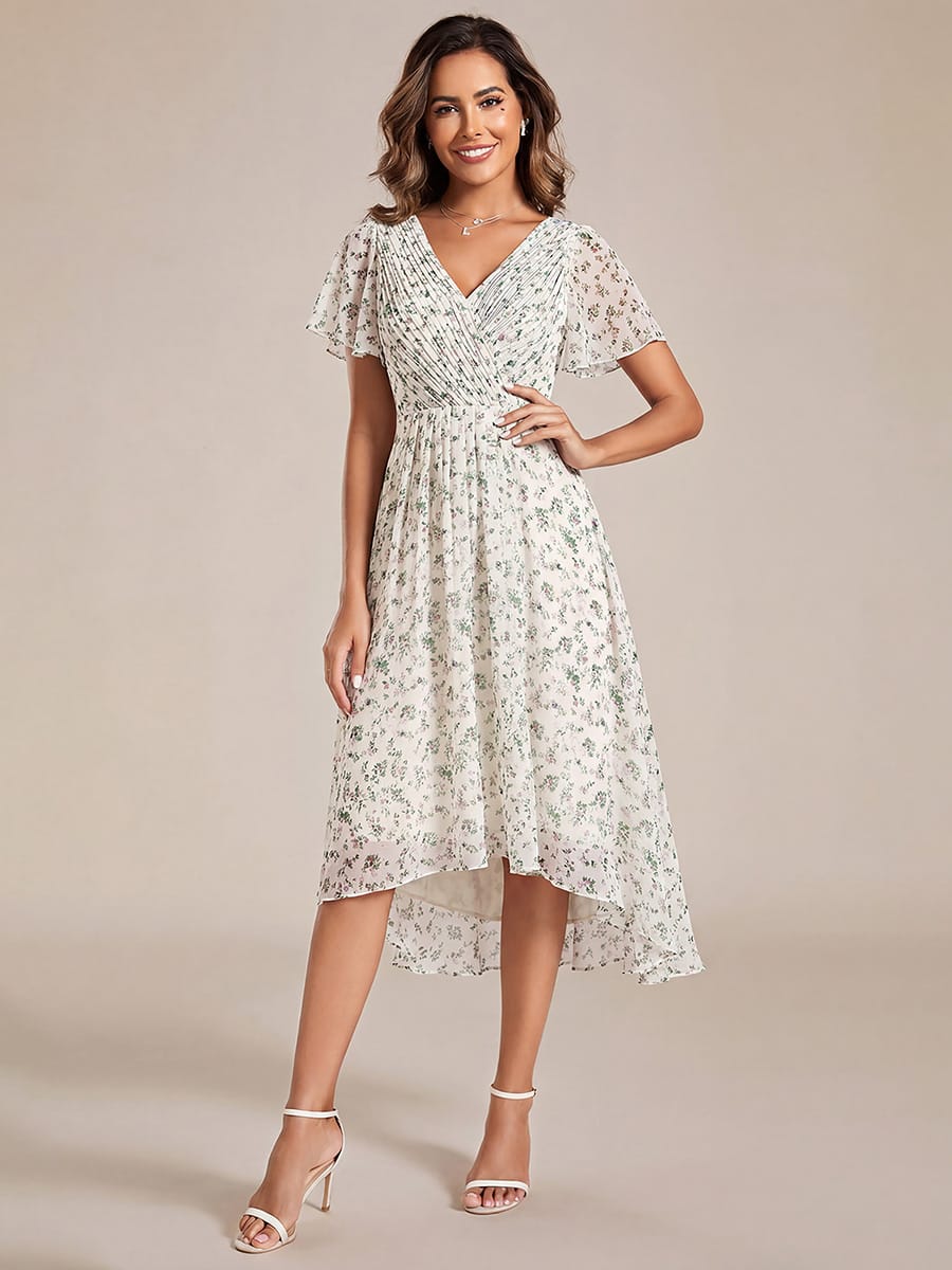 Damen Festkleid Vokuhila, Midi-Länge, Kurzarm, perfekt für jeden glamourösen Event.