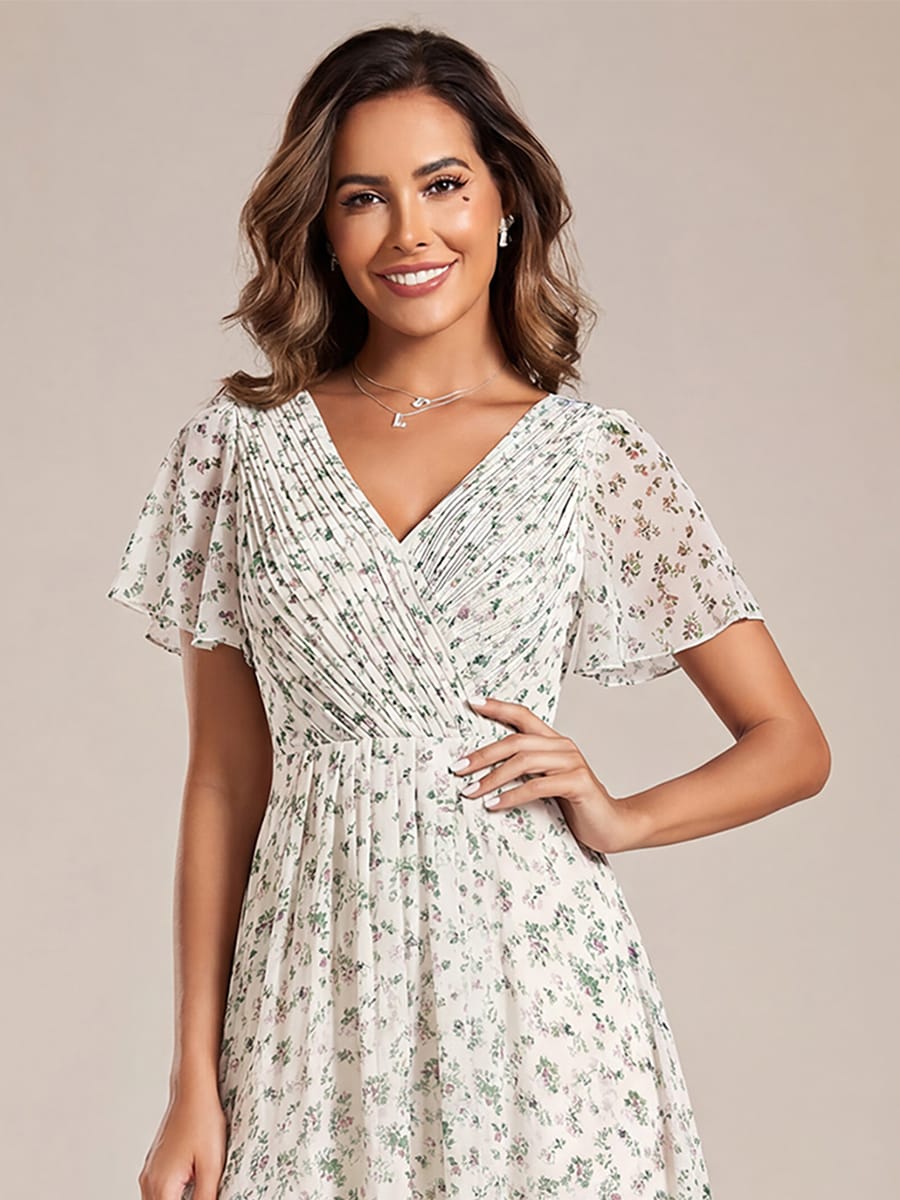 Festliches Damenkleid Vokuhila, Kurzarm, Midi-Länge, elegant für Bälle & Partys.
