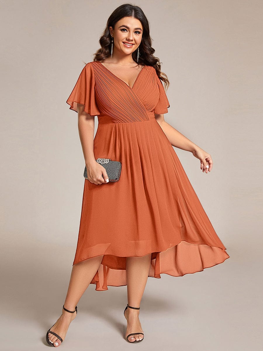 Damen Vokuhila Partykleid, A-Linie, Empire-Taille, elegant für besondere Feste.