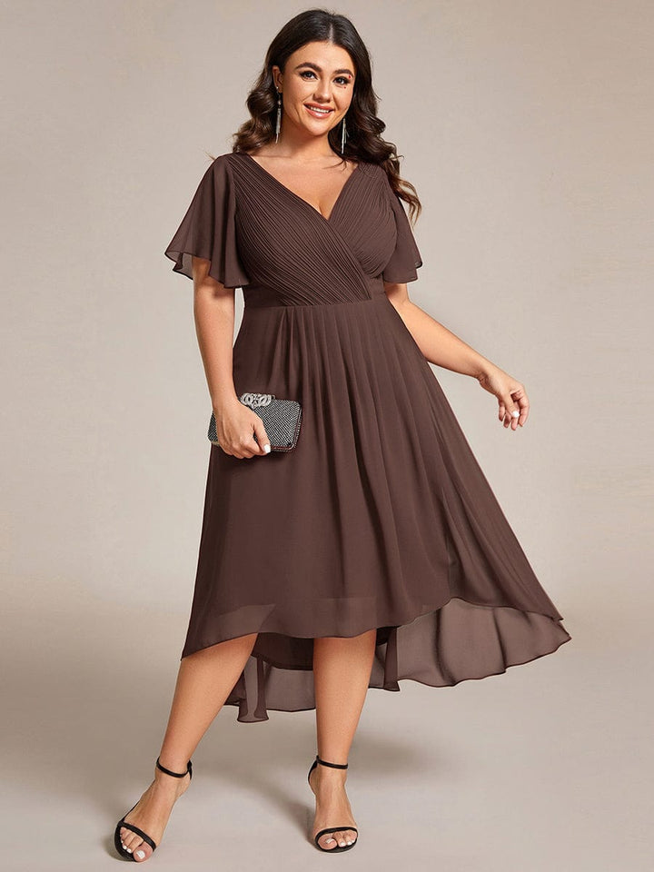 Schickes Vokuhila Partykleid, A-Linie, Empire-Taille, elegant für Abendveranstaltungen.