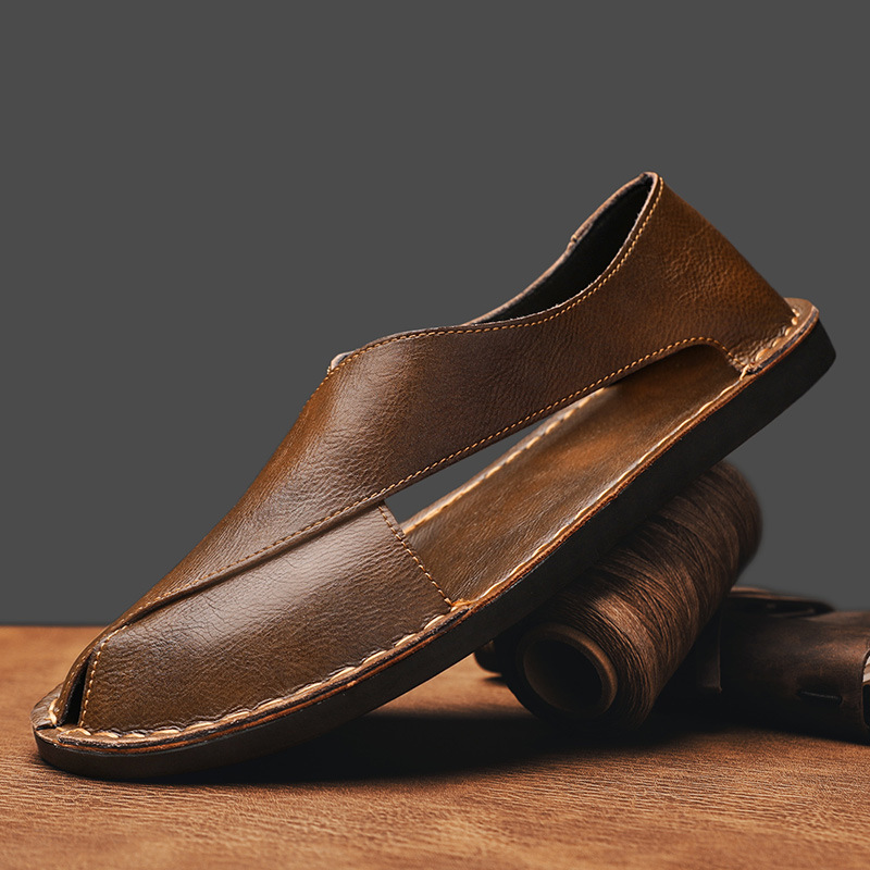 Bequemer Herren Slip-On Slipper, atmungsaktiver Freizeitschuh mit flacher Sohle für Komfort und Stil.