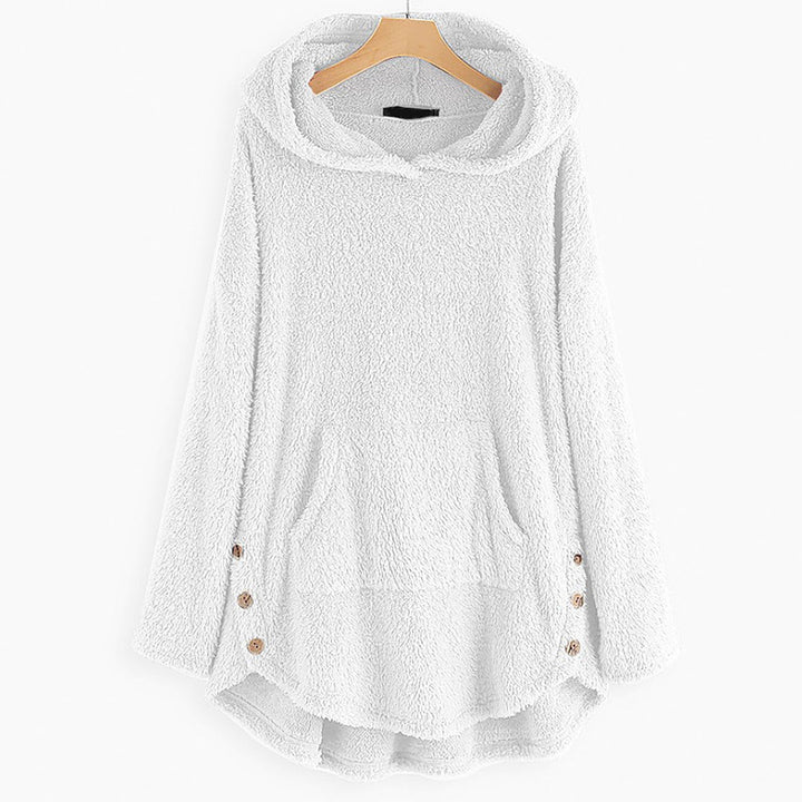 Ultra-weicher Damen Teddy-Hoodie mit Kapuze. Kuscheliger, warmer Langarm-Hoodie für bequeme Winter-Looks.