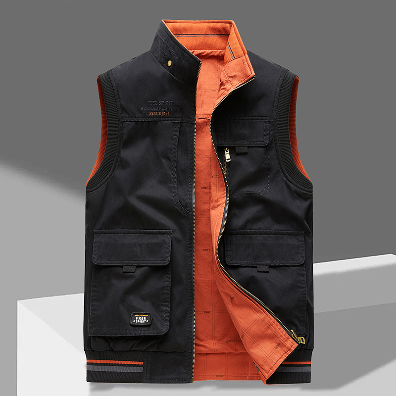 Robuste Herren Weste mit sicheren Verschlüssen & vielen Fächern, komfortabel für Outdoor & täglichen Gebrauch.