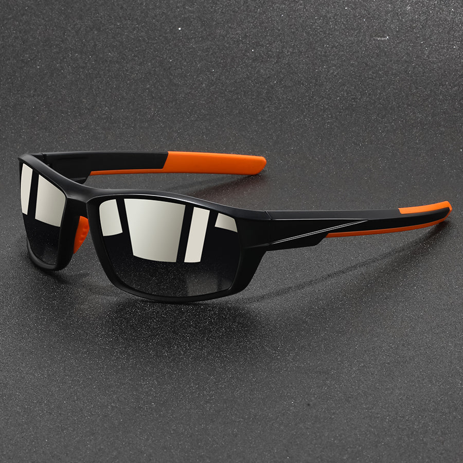 Moderne Herren Outdoor-Sportsonnenbrille, camouflage, polarisiert, perfekt für Freizeit & Abenteuer.