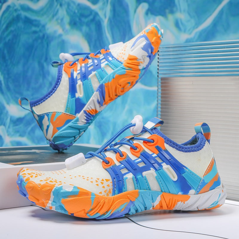 Herren Barfuß-Wasserschuhe in Blau, ideal für Wassersport & Strand. Flexible Sohle, breite Zehenbox.