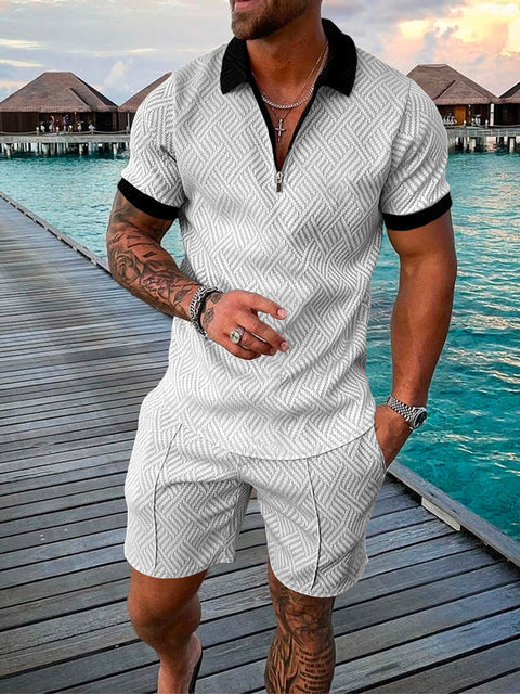 Bequemes Herren Sommer Outfit für Urlaub, Strand oder Freizeit, Kurzarm.