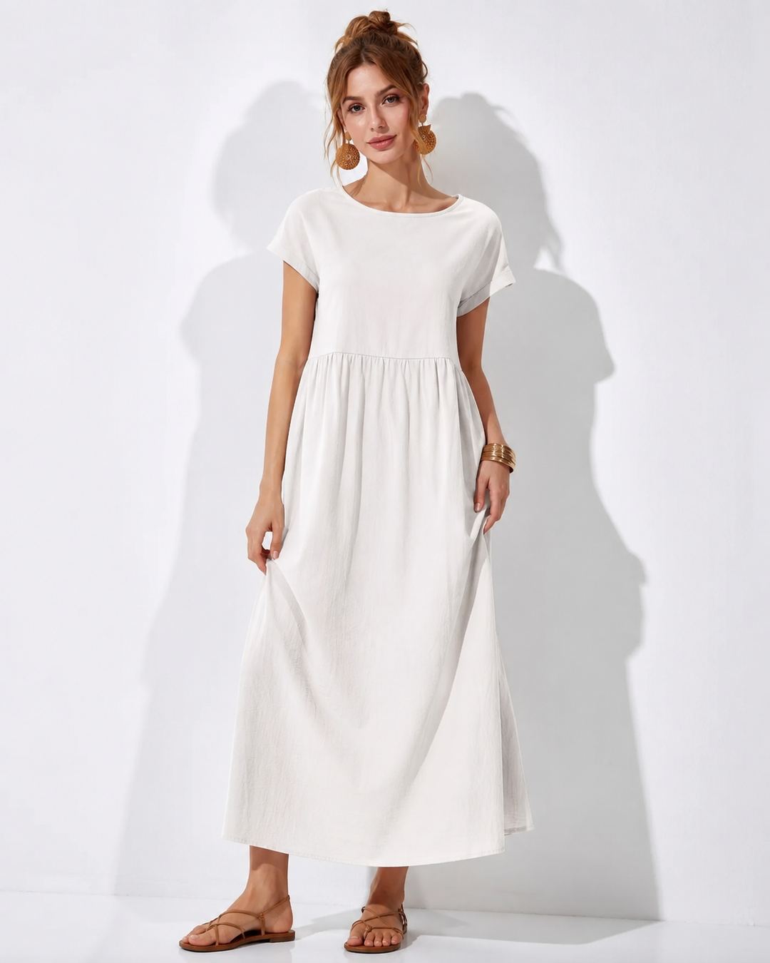 Elegantes Damen Freizeitkleid in A-Linie, komfortabel für jeden Tag. Modisches Sommerkleid für moderne Frauen.