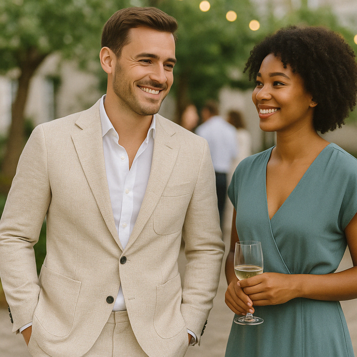 Stylischer blauer Slim Fit Anzug für Herren, formeller Zweiteiler für Business-Meetings.