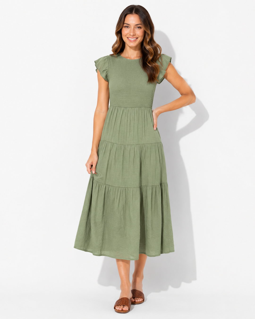 Vielseitiges elegantes Damenkleid, bauchbedeckend und modisch. Perfekt als Abend- oder lässiges Freizeitkleid.