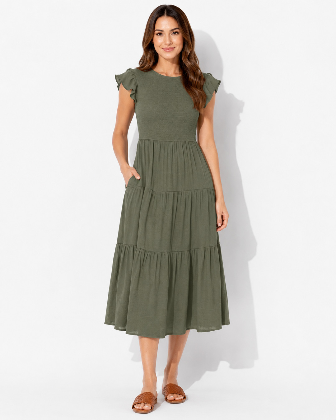 Raffiniertes Damenkleid mit Bauchkontrolle, elegant und passend für Frühling & Sommermode. Modern und bequem.