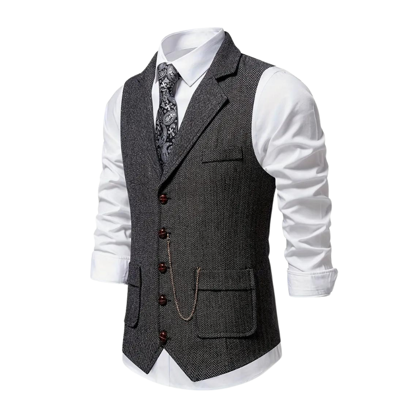Business-Herrenweste mit sophisticated Hahnentrittmuster, optimal für einen professionellen & eleganten Auftritt.