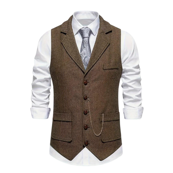 Elegante Herrenweste mit Hahnentrittmuster in Business-Qualität, ideal für Büro & stilvolle Freizeitoutfits.