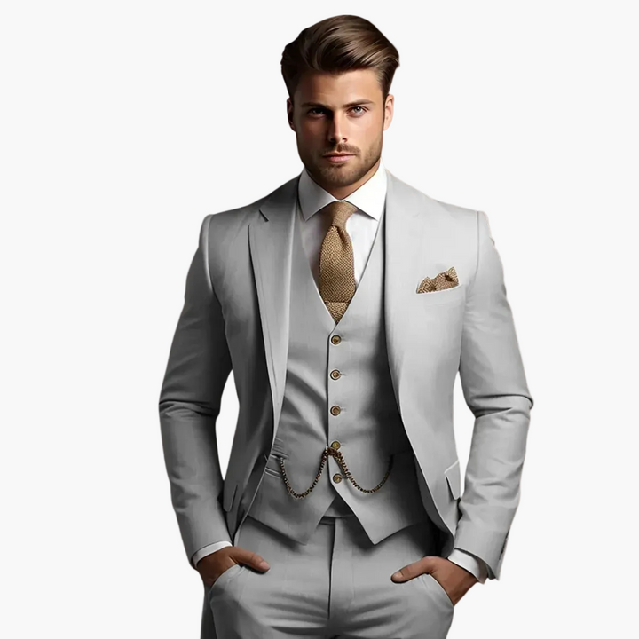 Stilvoller Herrenanzug Dreiteiler mit Sakko, Weste und Hose, formell für Business & Hochzeiten, S-3XL.