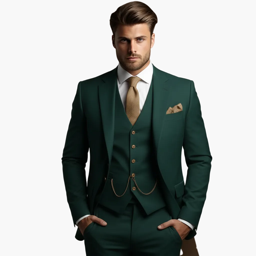Passgenauer Herren Dreiteiler Anzug, klassisch & elegant, für eine stilvolle Silhouette bei Business & Events.