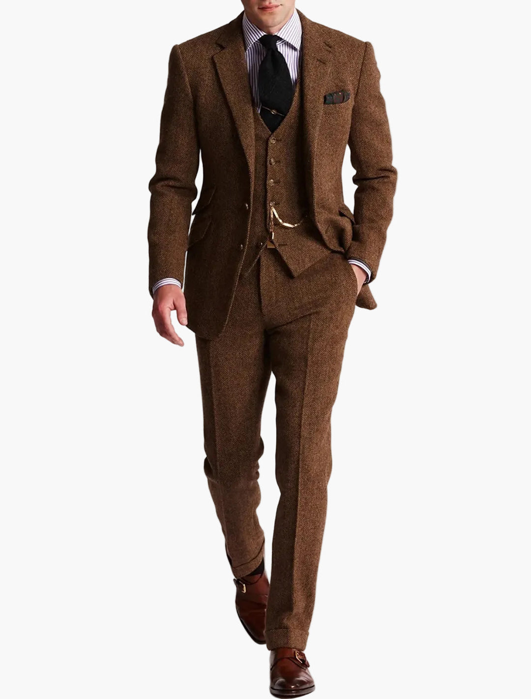 Eleganter Herren Dreiteiler Anzug im Heritage-Look. Perfekt für Hochzeiten & festliche Anlässe.