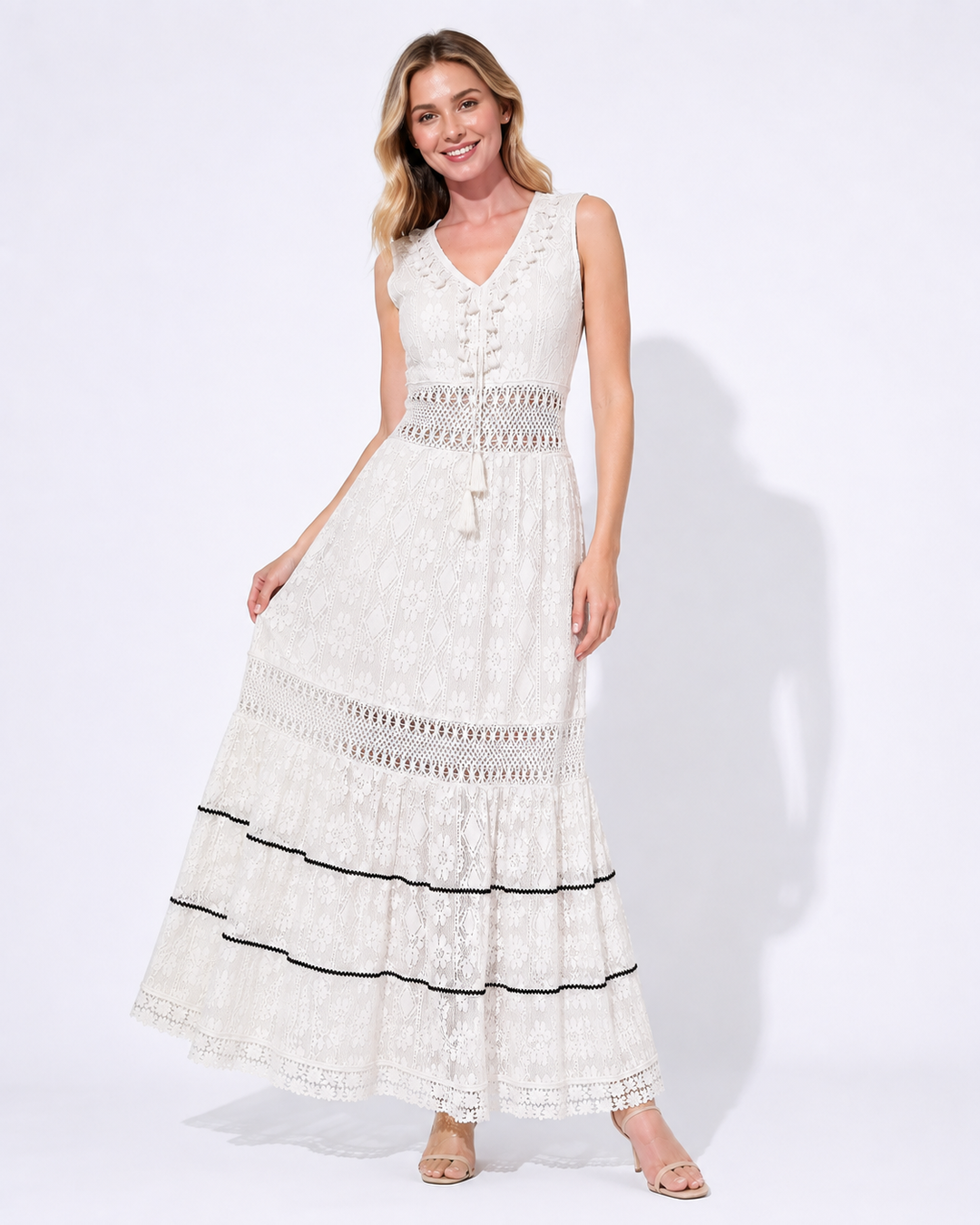 Schickes Damen Maxikleid im Boho-Look, perfektes elegantes Sommerkleid für Komfort und Stil an warmen Tagen.