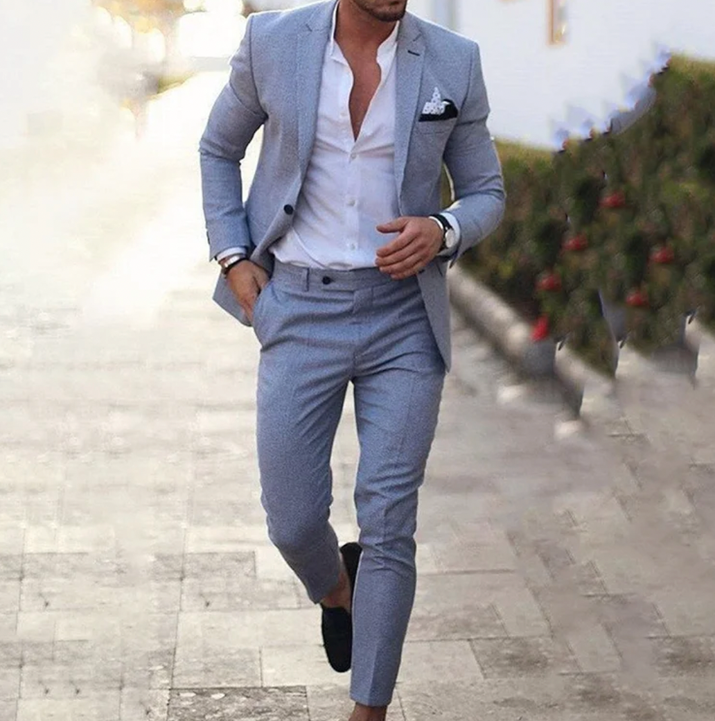 Herren Business Casual Set mit stilvollem Blazer und passender Hose für ein modernes, elegantes Männer-Outfit.