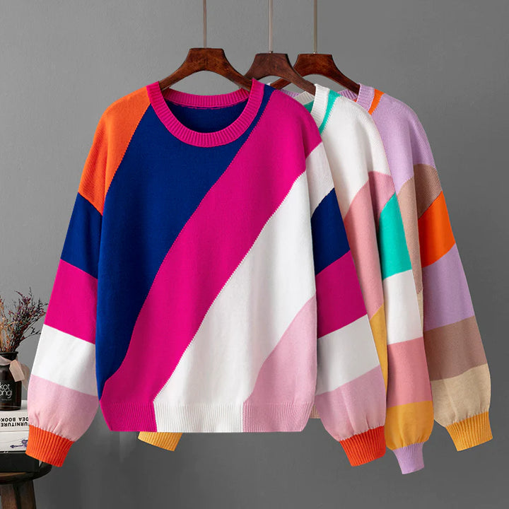 Unisex gestreifter Pullover für Herbst & Winter. Bequemes Oberteil mit lockerer Passform, stylisch.