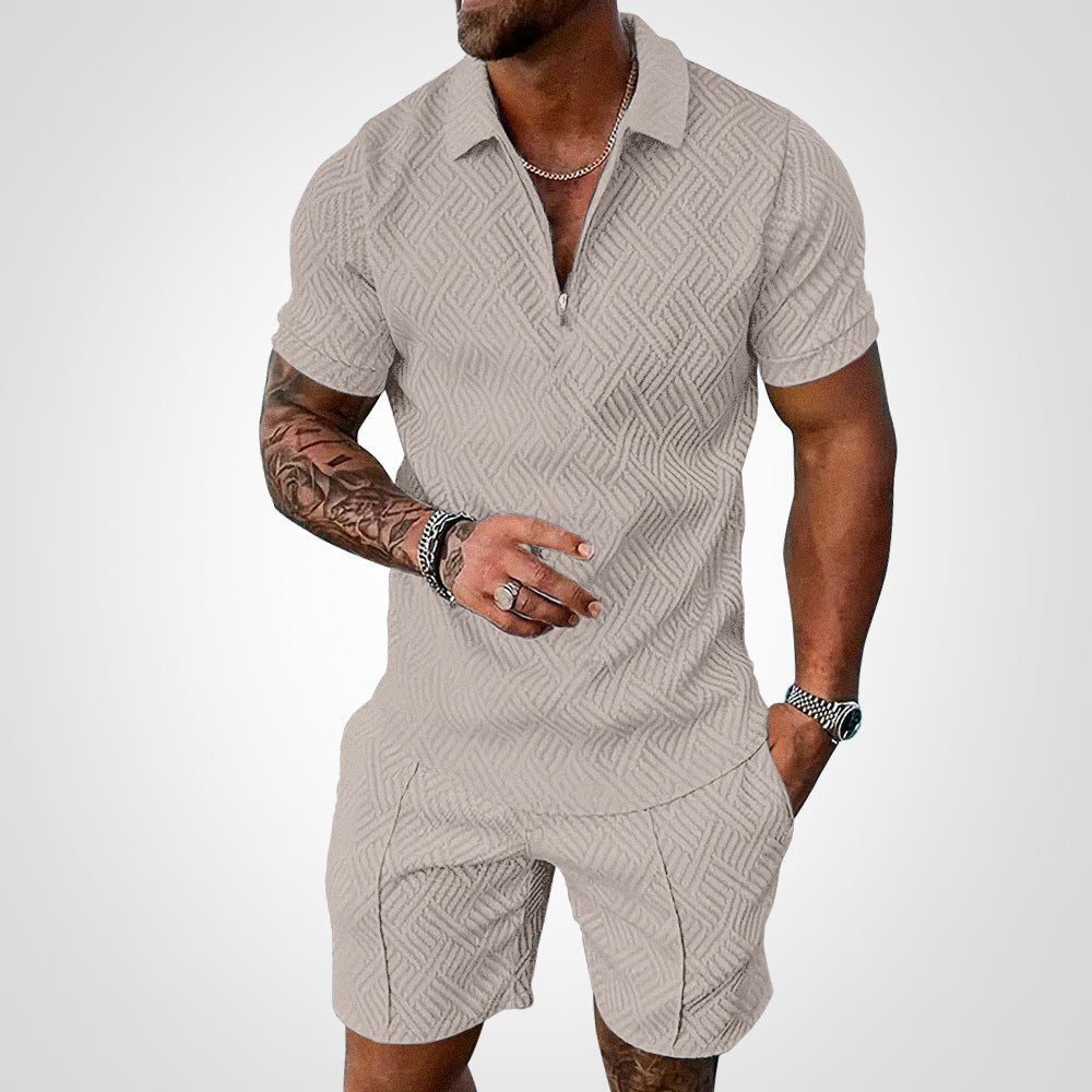 Herren Sommer-Set: leichtes, atmungsaktives Shorts- & Hemd-Outfit für heiße Tage. Perfekt für Freizeit & Urlaub.