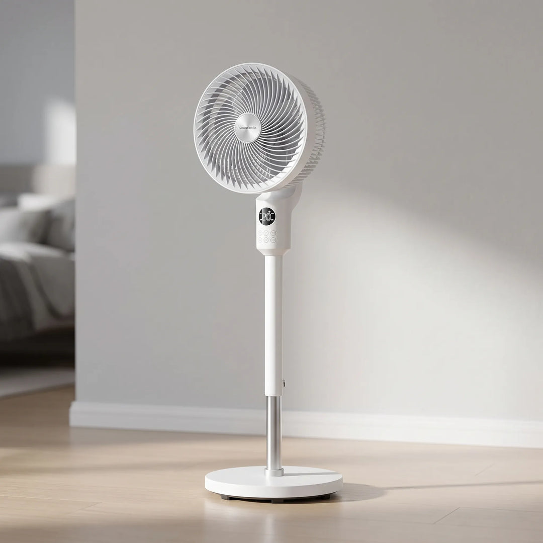 Zeitgenössischer Standventilator mit schlankem Design, perfektes Haushaltsgerät für jede moderne Wohnklimatisierung.