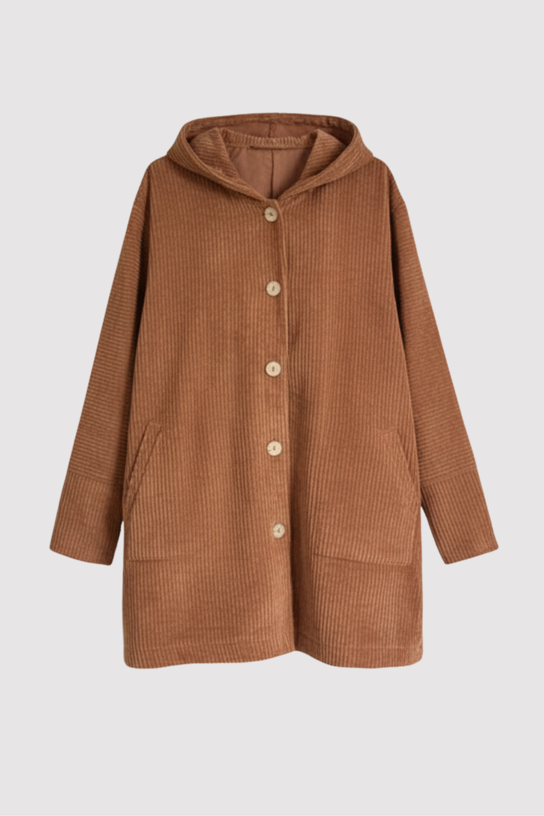 Lässige Damen Kapuzenjacke für Herbst & Winter. Bequeme, unifarbene Freizeitjacke mit langen Ärmeln.