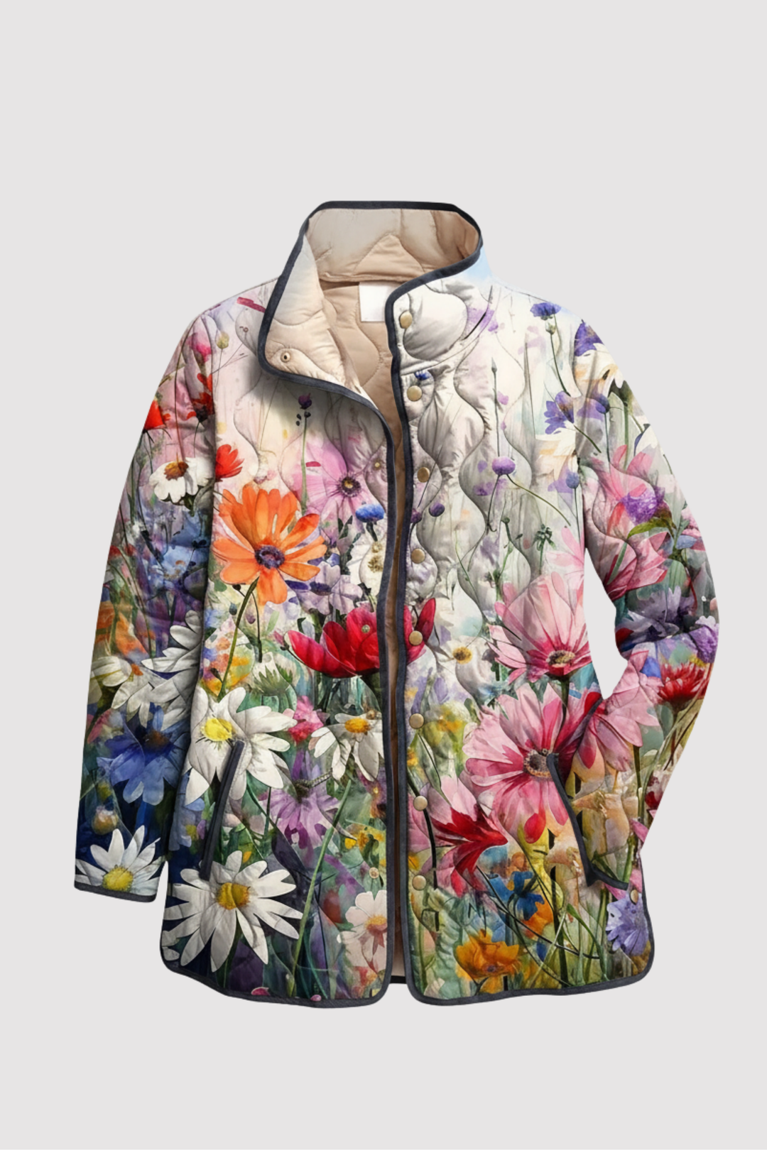 Elegante weiße Damenjacke, klassisch und vielseitig, perfekt für modische Auftritte und warme Gemütlichkeit.