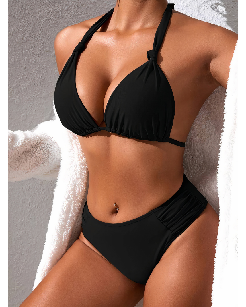 Damen Klassisches Bikini Set mit Bindebändern, ideal für Strand & Pool.