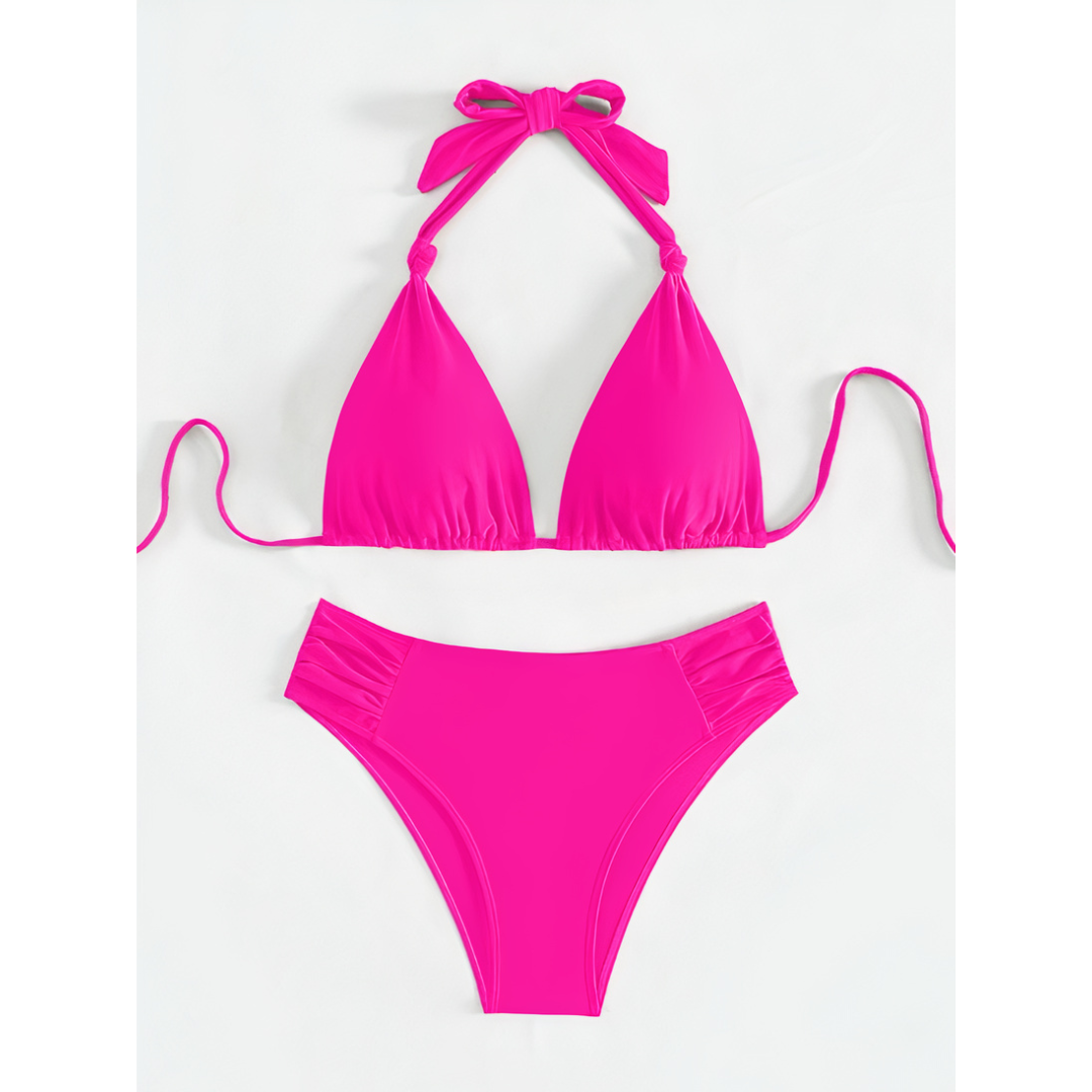 Strandtaugliches Damen Bikini Set mit Bindebändern, zeitlos schön.