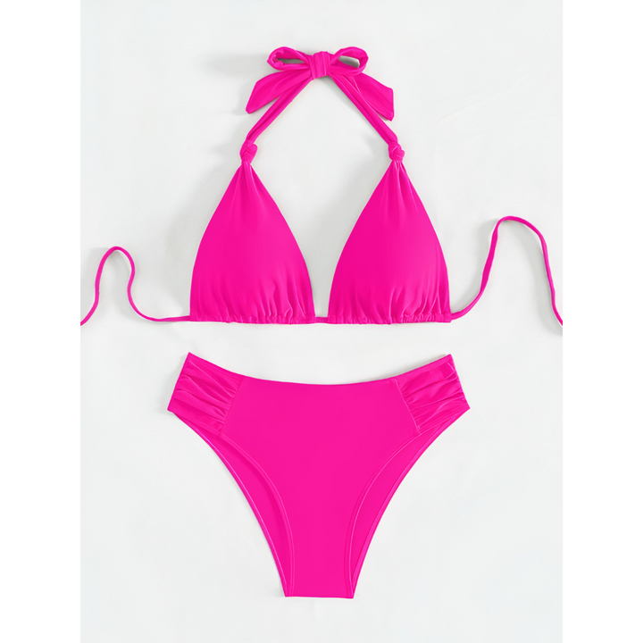 Strandtaugliches Damen Bikini Set mit Bindebändern, zeitlos schön.